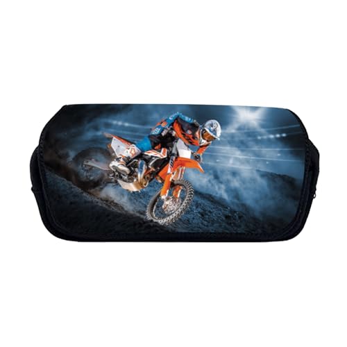 Zelbuck Sportmotorradfahrzeug Federmäppchen Mäppchen Mit Große Kapazität Motocross Dirt Bike Motorrad, Federtasche Pencil Case, Stiftetasche Geeignet Für Schule College Büro (Styple 3#,20 * 10 * 9cm) von Zelbuck