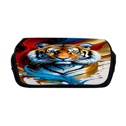 Zelbuck Tiger Federmäppchen Tiger Tasche Mit Reißverschluss Für Schule Und Kinder Pencil Case, Schreibwaren-Organizer (Styple 4#,20 * 10 * 9cm) von Zelbuck