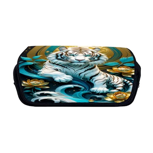 Zelbuck Tiger Federmäppchen Tiger Tasche Mit Reißverschluss Für Schule Und Kinder Pencil Case, Schreibwaren-Organizer (Styple 8#,20 * 10 * 9cm) von Zelbuck