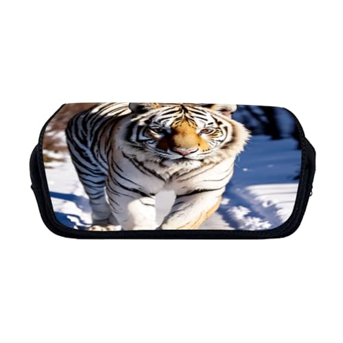 Zelbuck Tiger große Federmäppchen Federmäppchen für Kinder mit 2 Fächern, Federmäppchen, Federmäppchen, Taschen-Organizer (Styple 9#,20 * 10 * 9cm) von Zelbuck