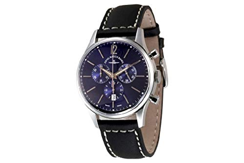 Zeno Watch Basel Herren Uhr Analog Quarz mit Leder Armband 6564-5030Q-i4 von ZENO-WATCH BASEL