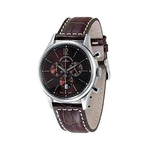 Zeno Herren. Analog Quarz Uhr mit Leder Armband 6564-5030Q-I6 von Zeno