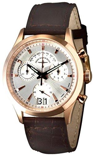 Zeno-Watch Herrenuhr - Gentleman Chronograph Big Date Q Gold Plated - 6662-8040Q-Pgr-f3 von Zeno