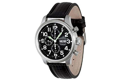 Zeno-Watch Herrenuhr - Oversized Pilot Carbon Chrono Day-Date - 8557TVDD-s1 von Zeno