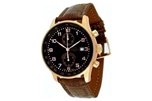 Zeno-Watch Herrenuhr - X-Large Retro Chronograph Bicompax Gold Plated - P557BVD-Pgr-c1 von Zeno