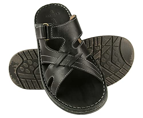 Zerimar Herren-Sandalen für den Sommer, Ledersandalen, Flip-Flops, Kinder-Flip-Flops, Wandersandalen für Herren, Trekkingschuhe, Schwarz , 41 EU von Zerimar