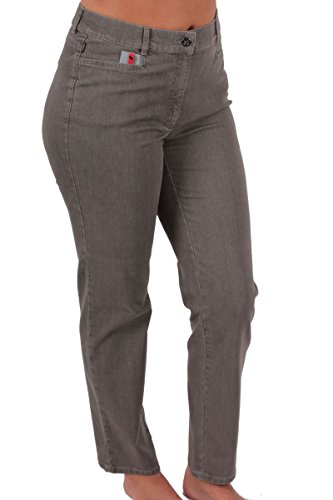 ZERRES Style TINA – Stretchige Jeans,bequeme Oberschenkelweite und gerades Bein Farbe Taupe Größe 38 kurz von Zerres