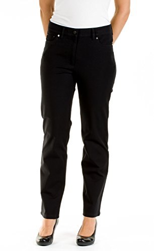 Zerres Damen Jeans CORA Straight Fit Comfort S Bi-Elastisch Stretch, Größe:38, Farbe:99 SCHWARZBLACK von Zerres