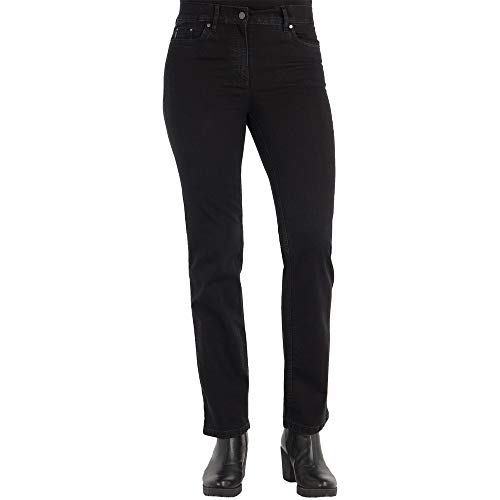 Zerres Style CORA, stretchige Jeans, Gerade geschnittenes Bein mit Strass auf Gesäßtaschen Farbe Schwarz Größe 38 von Zerres