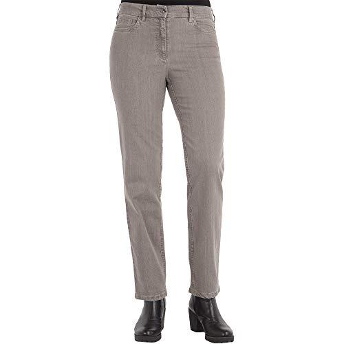 Zerres Damen Jeans Greta Straight Fit Comfort N Stretch (Grau (Staub), 52) von Zerres