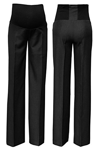 Zeta Ville Damen Umstands Bürohose Business-Hose elastischer Bund XS-4XL - 246c (Anthrazit Schwarz, 44) von Zeta Ville Fashion