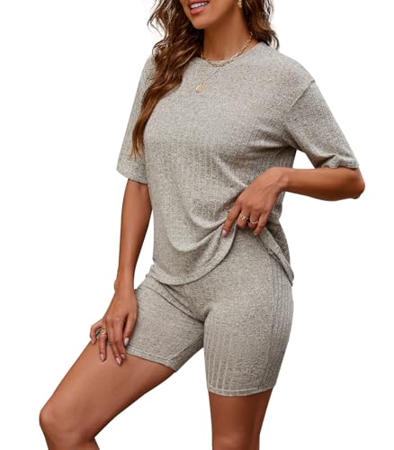 Zetieny Trainingsanzüge für Damen Tracksuit Freizeit Set Schlafanzüge 2 Stück Outfits Gerippte Loungewear von Zetieny