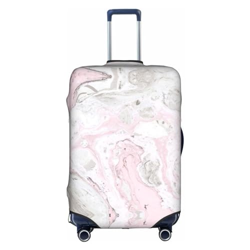 Zhengjia Smile Snow Man Reisegepäckhülle, Koffer-Schutztasche, passend für 45,7 - 81,3 cm Gepäck, Rosa abstrakte Tinte marmoriert grau künstlerisch, S von Zhengjia