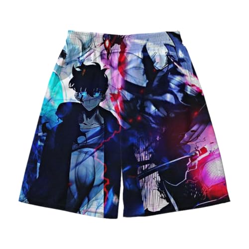 Zhongkaihua Sung Jin Woo Anime-bedruckte Strandhose, Badehose, schnelltrocknend, Sommerhose, lässige Shorts für Herren und Jungen, Typ 1, XXL Short Zhongkaihua Sung Jin Woo Anime-bedruckte Strandhose, Badehose, schnelltrocknend, Sommerhose, lässige Shorts für Herren und Jungen, Typ 1, XXL Short von Zhongkaihua