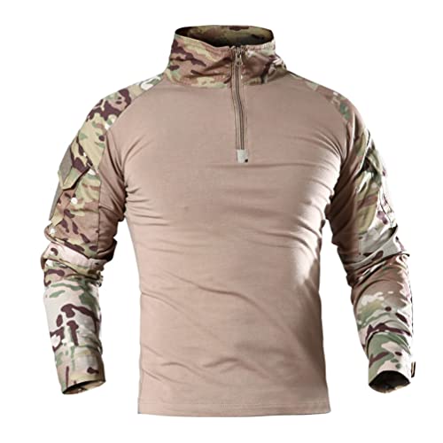 ZhuiKun Herren Military Tactical Army Combat Shirt Outdoor Camouflage Langarm Hemd Slim Fit T-Shirt mit 1/4 Reißverschluss und Taschen - CP Tarnung 1,5XL ZhuiKun Herren Military Tactical Army Combat Shirt Outdoor Camouflage Langarm Hemd Slim Fit T-Shirt mit 1/4 Reißverschluss und Taschen - CP Tarnung 1,5XL von ZhuiKun