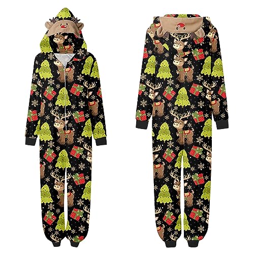 ZhungZaoh Christmas Schlafanzug Damen Weihnachten Pyjama Familie Set Weihnachten Schlafanzug Einteiler Nachtwäsche für Damen Herren Kinder Baby von ZhungZaoh