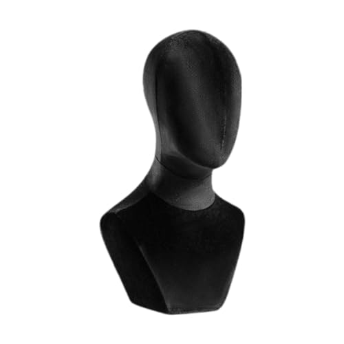 Zialofi Büste Schaufensterpuppe Head Perückenhalter Velvet Block Head Perücke Anzeigekopf für Schals Hüte, Schwarz Zialofi Büste Schaufensterpuppe Head Perückenhalter Velvet Block Head Perücke Anzeigekopf für Schals Hüte, Schwarz von Zialofi