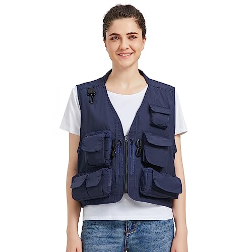 Ziker Damen Mesh Atmungsaktive durchbrochene Reisende Fotograf Angeln Weste Weste Reisejacke Mantel Mit Taschen, New Navy, L Ziker Damen Mesh Atmungsaktive durchbrochene Reisende Fotograf Angeln Weste Weste Reisejacke Mantel Mit Taschen, New Navy, L von Ziker