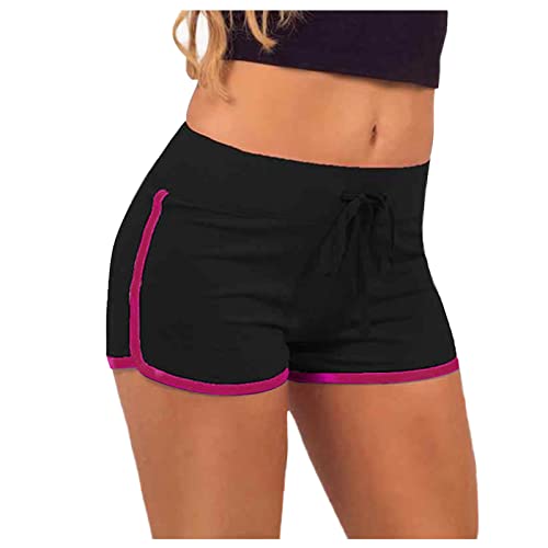 Elastische Shorts High Waist Hose Radlerhose High Waist Sport Shorts Sommer Hotpants Boxershorts Strand Shorts Sommerhose Laufshorts Leggings Fitness Yoga Short Kurze Sporthose Damen Mit Tasche von Zilosconcy