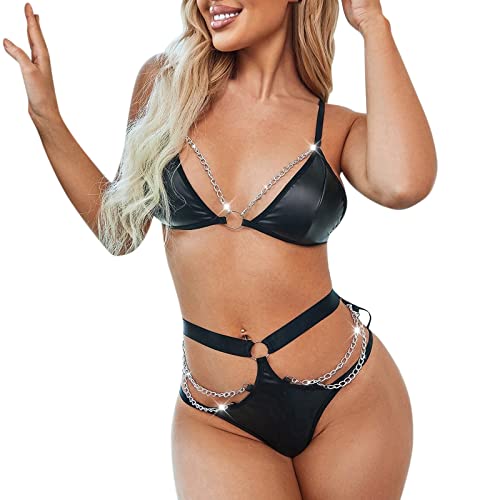 Zilosconcy Sexy Reizwäsche Spitze Bodysuit Damen Sexy Nachtwäsche Damen Unterwäsche Lingerie Verführerische Reizvoll Babydoll Sexy Dessous Damen Für Sex Nachtwäsche Sexy Damen Push Up BH + Panty von Zilosconcy