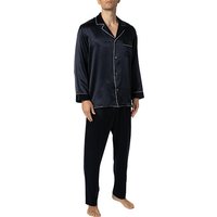 Zimmerli Herren Pyjama blau Seide unifarben von Zimmerli