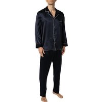 Zimmerli Herren Pyjama blau Seide unifarben von Zimmerli