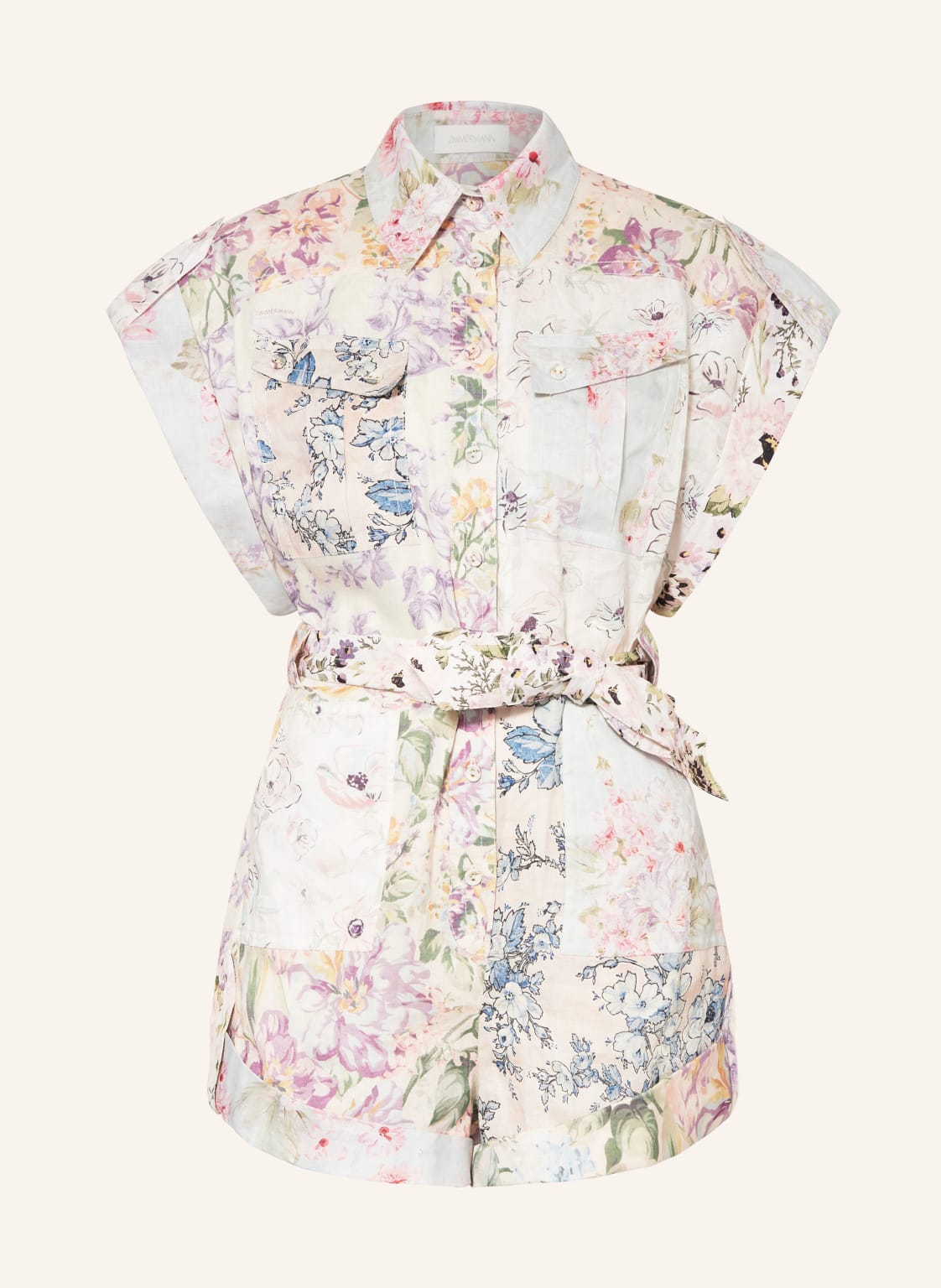 Zimmermann Leinen-Jumpsuit Halliday rosa von Zimmermann