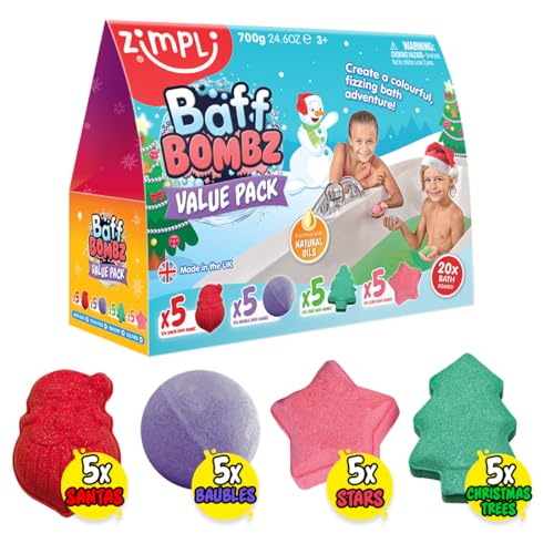 20 x Geschenkset Badebomben Weihnachten von Zimpli Kids, für Baby-Badewanne, biologisch und natürlich 20 x Geschenkset Badebomben Weihnachten von Zimpli Kids, für Baby-Badewanne, biologisch und natürlich von Zimpli Kids