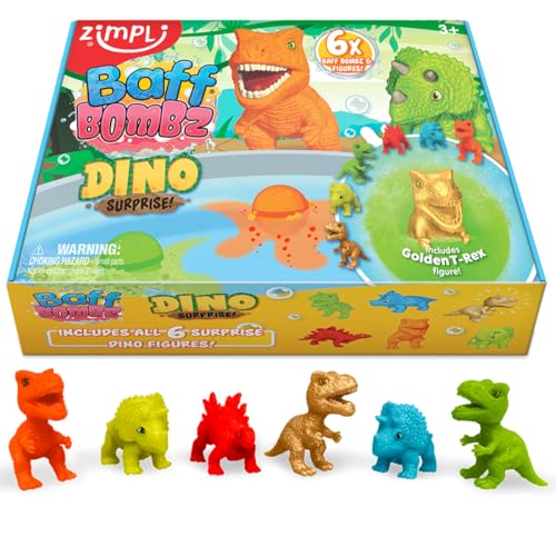 Zimpli Kids 6 Überraschungs-Badebomben Dinosaurier, 6 Überraschungs-Dinosaurier-Spielzeuge im Inneren! Kindergeburtstagsgeschenke, Badespielzeug für Jungen und Mädchen Zimpli Kids 6 Überraschungs-Badebomben Dinosaurier, 6 Überraschungs-Dinosaurier-Spielzeuge im Inneren! Kindergeburtstagsgeschenke, Badespielzeug für Jungen und Mädchen von Zimpli Kids