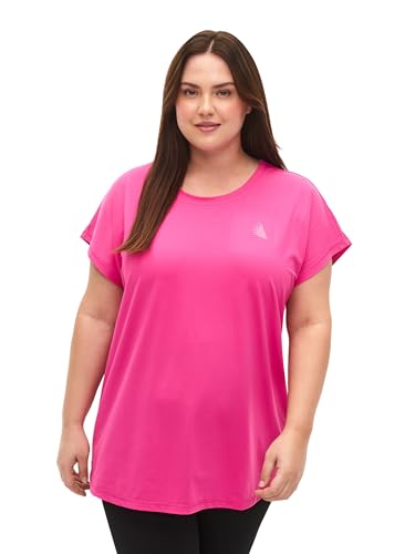 Zizzi Active by Damen Große Größen T-Shirt Kurzarm Gr 54-56 Raspberry Rose von Zizzi