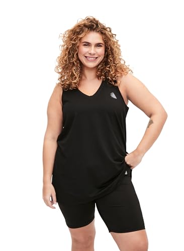 Zizzi Active by Damen Große Größen V-Ausschnitt Trainingsoberteil Größe Gr XL Black von Zizzi