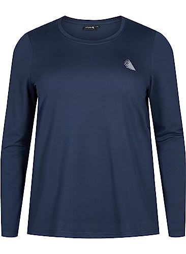 Zizzi Active by Damen Trainingsshirt Übergrößen O-Ausschnitt Halsweite 46-48 Night Sky von Zizzi