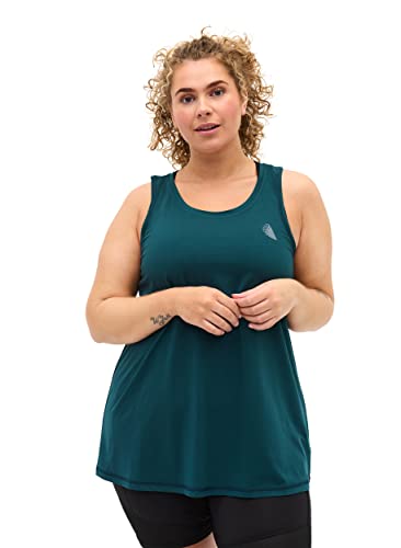 Zizzi Active by Große Größen Damen Trainingstop mit Rundhals Gr - Plus Size Damen Kleidung 54-56 Deep Teal von Zizzi