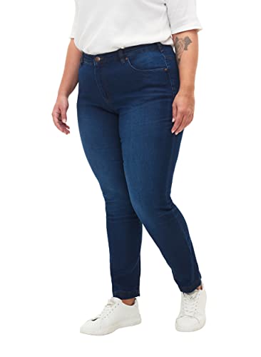 Zizzi Damen Große Größen Emily Jeans Slim Fit Normale Taillenhöhe Gr Gr 50/78 cm Blue Denim von Zizzi