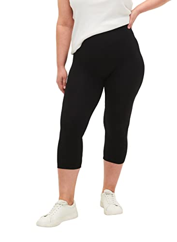 Zizzi Damen Große Größen Leggings 3/4 Nahtlos Dehnbar Gr 50-52 Black von Zizzi