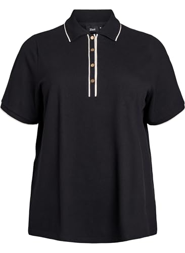 Zizzi Damen Große Größen Poloshirt Kurzarm Baumwolle Größe 42 60 Gr S Black Zizzi Damen Große Größen Poloshirt Kurzarm Baumwolle Größe 42 60 Gr S Black von Zizzi