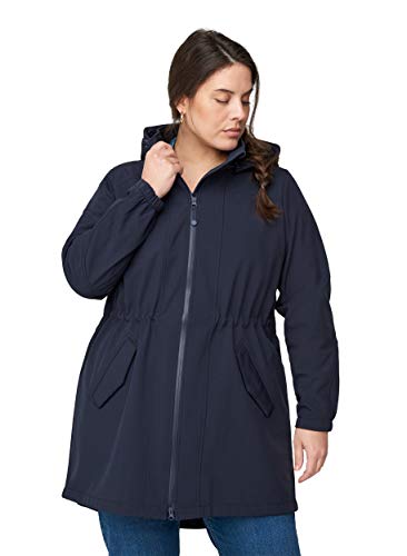 Zizzi Damen Große Größen Softshell Jacke mit Kapuze und Reißverschluss Gr 42-44 Night Sky solid von Zizzi