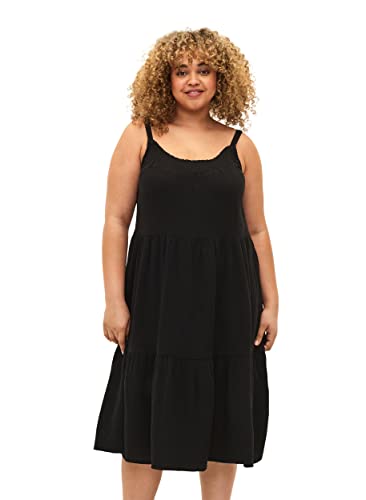 Zizzi Damen Große Größen Trägerkleid Baumwolle Schnitte Gr Gr L (50/52) Black von Zizzi