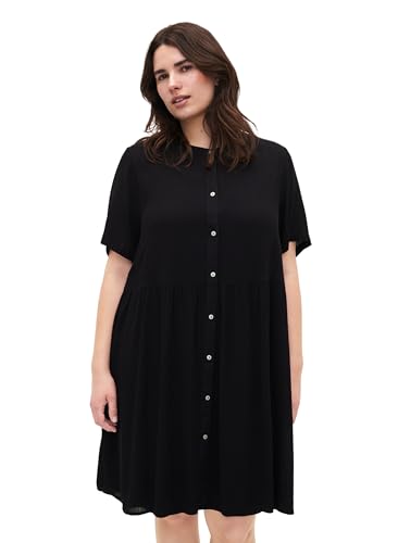 Zizzi Damen große Größen Kleid Viskose A-Linie kurzärmelig Gr. Gr M (46/48) Black von Zizzi