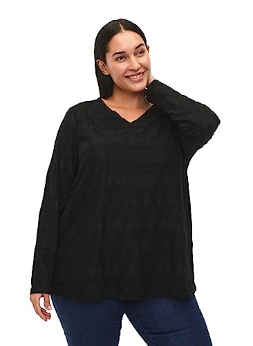 Zizzi Flash by Women Große Größen Bluse Lange Ärmel Größe 46-48 Black von Zizzi