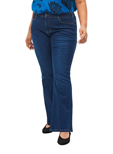 Zizzi Frauen Plus Größe Ellen Jeans Bootcut hohe Taille Größen - Plus Size Damenkleidung 44W / 82 cm Dark Blue von Zizzi