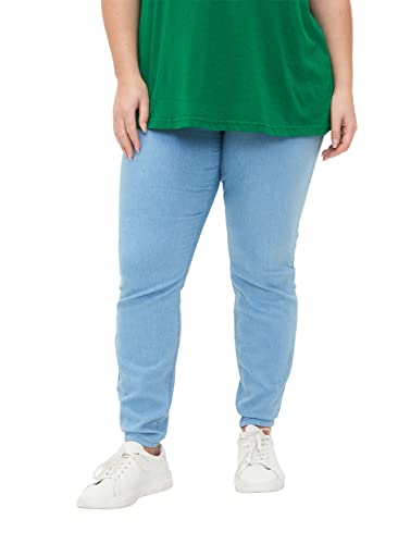 Zizzi Frauen Plus Größe Leggings Tight Fit Stretch Größe 50-52 Light Blue von Zizzi