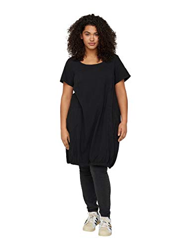 Zizzi Große Größen Damen Kurzarm Baumwollkleid Gr Gr XL Black - Plus Size Damen Kleidung von Zizzi