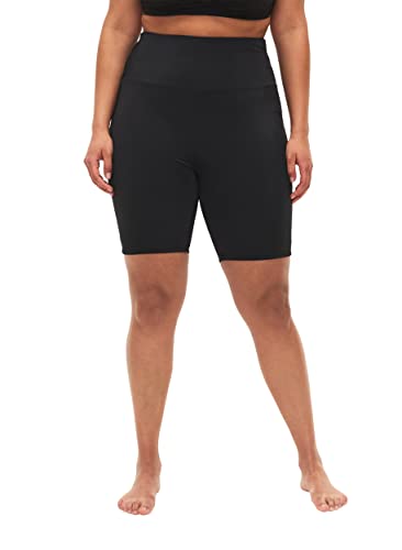 Zizzi Swim by Damen Große Größen Badeshorts Lang Hohe Taille Gr 46 Black von Zizzi