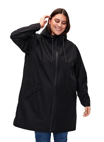 Zizzi Women's Plus Sizes Regenmantel Versiegelte Nähte Größe Gr S (42/44) Black - Plus Size Damenkleidung von Zizzi