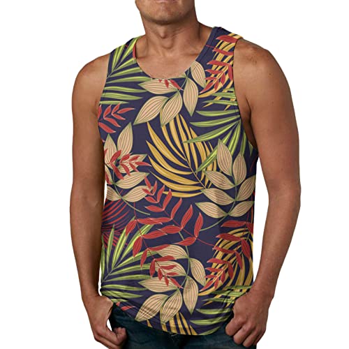 Zofedap Hawaii Tank Top Herren Gym Ärmelloses Shirts Männer Muscleshirt Muskelshirt Achselshirts Tanktop Trägershirt Funktionsshirt Laufshirt Unterhemd Trainingsshirt Joggen von Zofedap