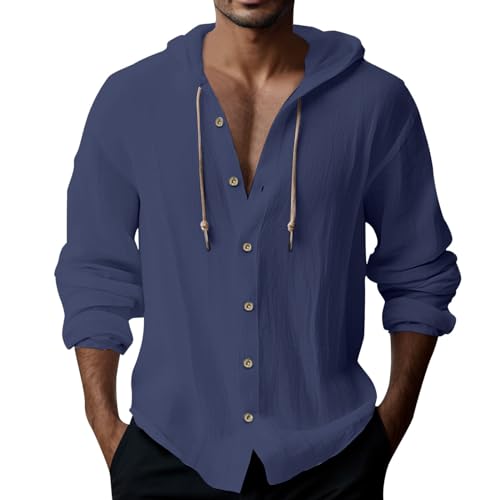 Zofedap Leinenhemd Herren mit Kapuze Sommer Hoodie Dünn Langarm Hawaii Hemd Männer Einfarbig Sommerhemd Lässig Freizeithemden Langarmshirt Linen Kapuzenhemd Zofedap Leinenhemd Herren mit Kapuze Sommer Hoodie Dünn Langarm Hawaii Hemd Männer Einfarbig Sommerhemd Lässig Freizeithemden Langarmshirt Linen Kapuzenhemd von Zofedap