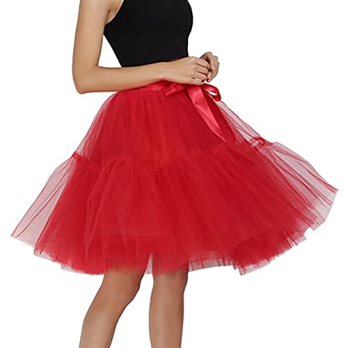 Zofedap Tüllrock Damen Faschingskostüme 50er Rockabilly Petticoat Tutu Unterrock Karneval Kostüm Damen Kurz Tanzrock Partykleider Ballkleid Abendkleid Sommerkleid Schwarz Knielang Wenn Inge Tanzt 2 von Zofedap