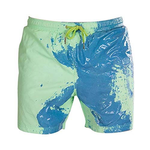 Zoloyo Badehose mit Farbwechsel, für Jungen, Sommer, Herren, schnelltrocknend, für Strand, Bademode, temperaturempfindliche Farbwechsel-Shorts, grün, M von Zoloyo