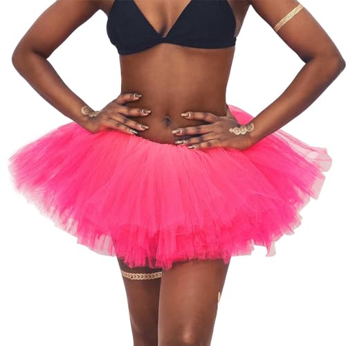 Zookey Damen Tutu Rock Kurzer Ballett Tanzrock Klassischer 6 Layered Tutu Rock Vintage 50er Petticoat Tutu Elastischer Party Tanzrock für Frauen und Mädchen von Zookey